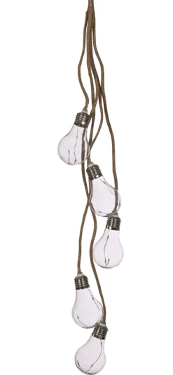 Dehner LED-Glühbirnen, 5 Stück am Strang, 15 LEDs, warmweiß, ca. L70 cm