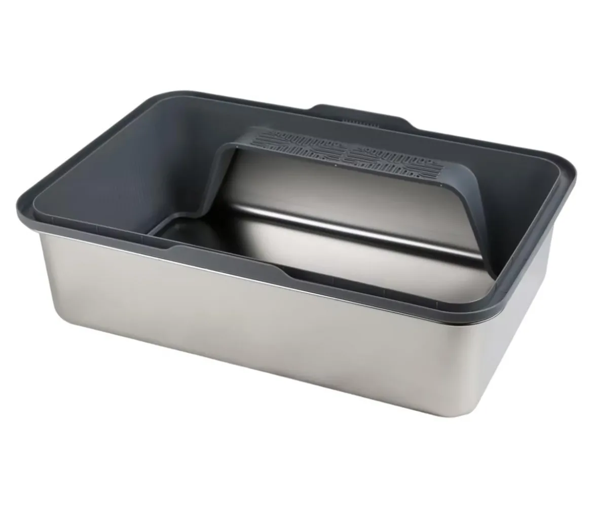 Dehner Lieblinge Edelstahl-Katzentoilette Nova, ca. B60,8/H29,3/T40,8 cm