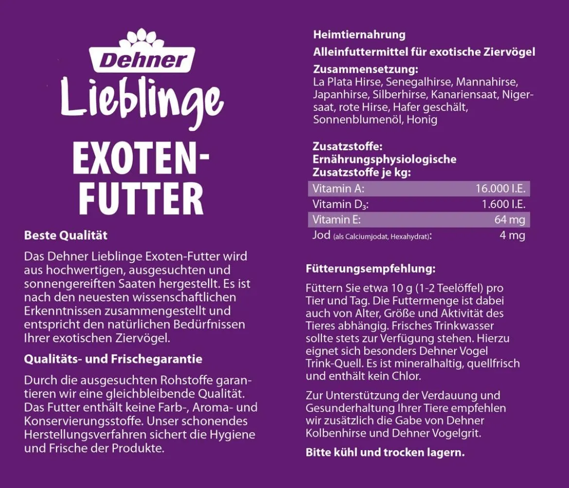 Dehner Lieblinge Exoten-Futter
