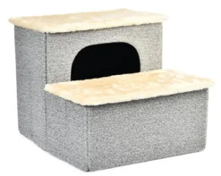 Dehner Lieblinge Haustiertreppe Sussex, grau/creme, ca. B43/H33/T35,5 cm