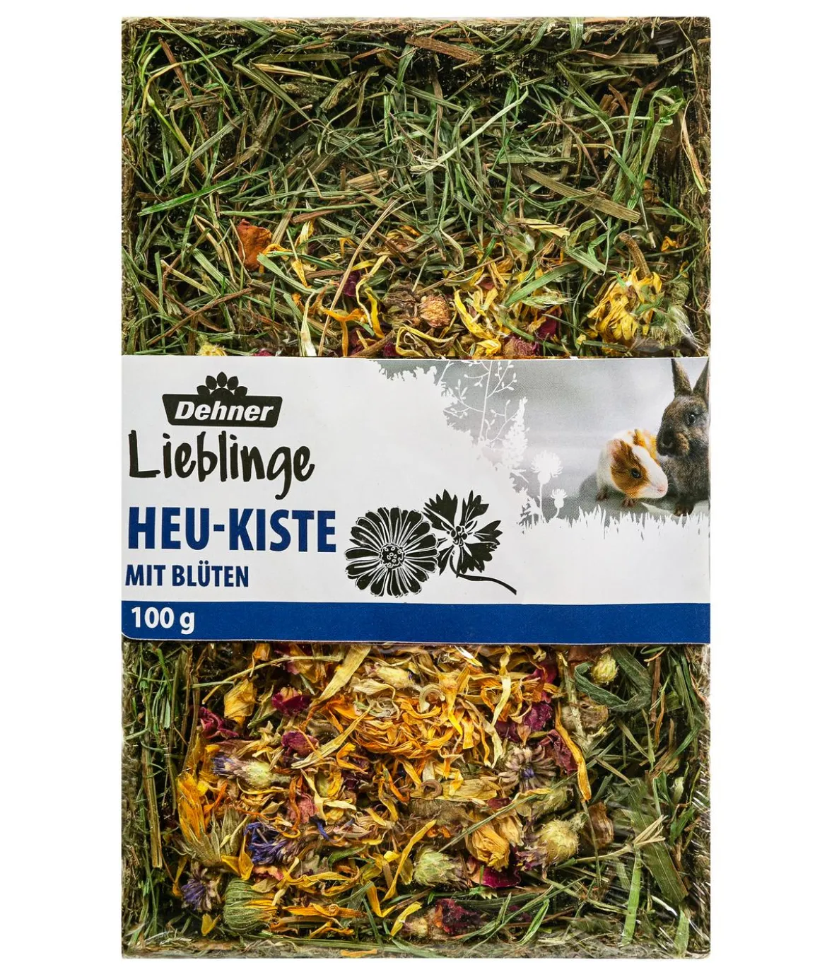 Dehner Lieblinge Heu-Kiste mit Blüten, 100 g