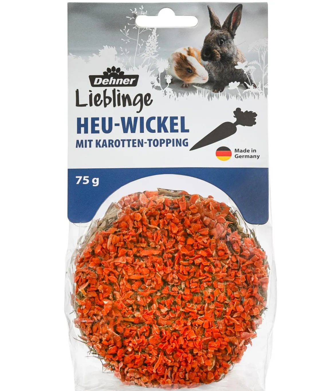 Dehner Lieblinge Heu-Wickel mit Karotten-Topping, 75 g