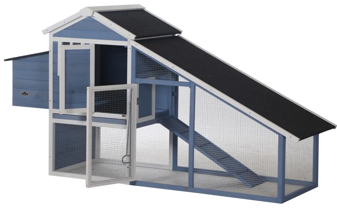 Dehner Lieblinge Hühnerstall Cottage, hellblau, ca. B221/H117,5/T73 cm