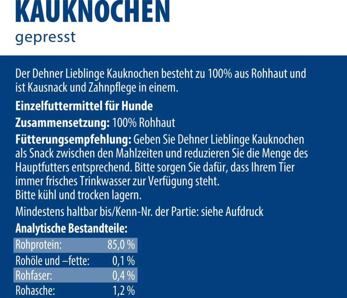 Dehner Lieblinge Hundesnack Kauknochen, gepresst, 160 g