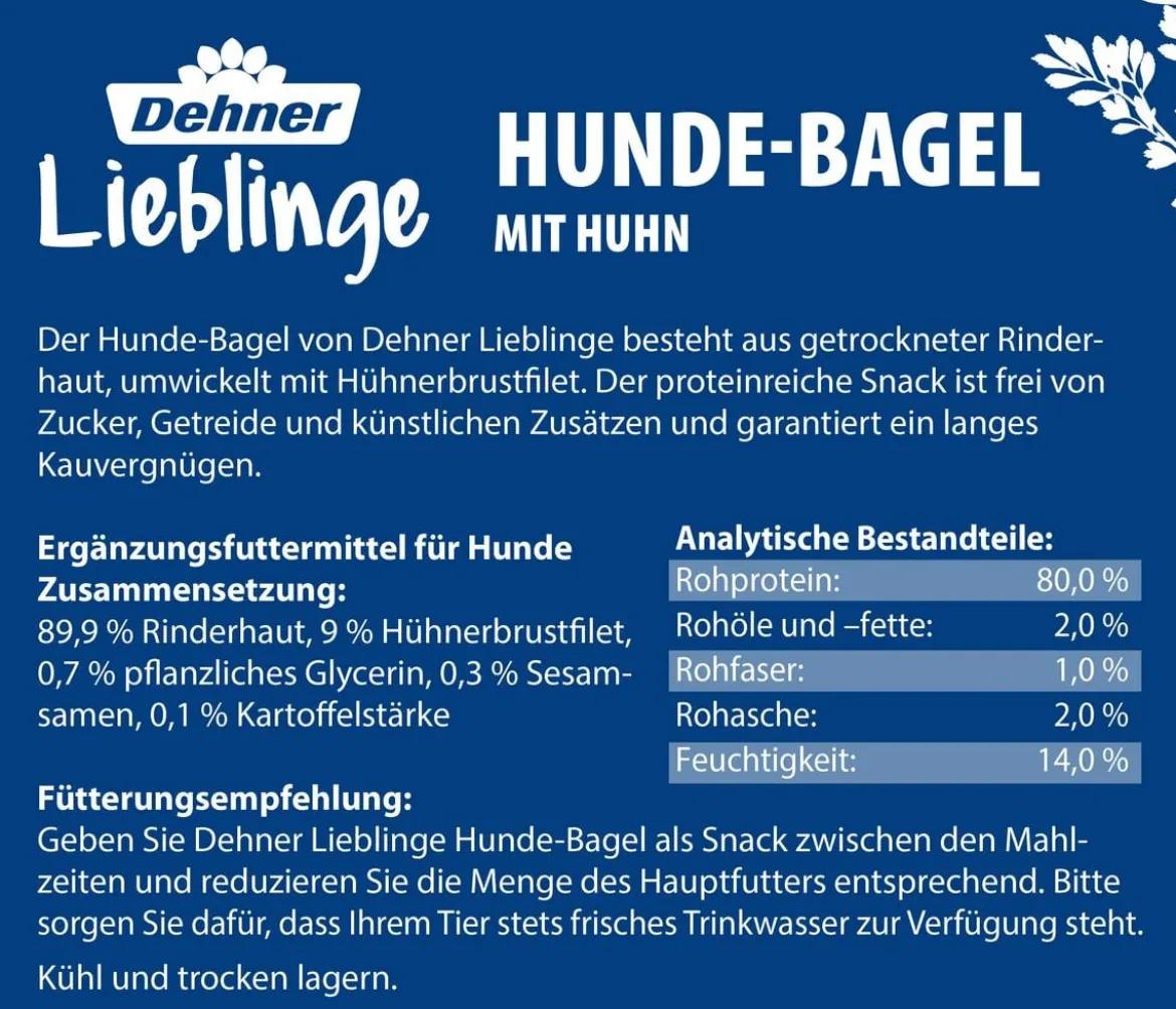 Dehner Lieblinge Hundesnack Hunde-Bagel mit Huhn