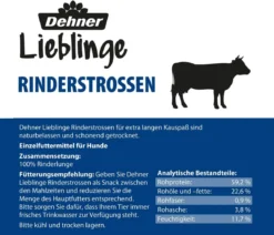 Dehner Lieblinge Hundesnack Rinderstrossen, 500 g