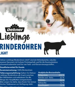 Dehner Lieblinge Hundesnack Rinderohren Light, 260 g