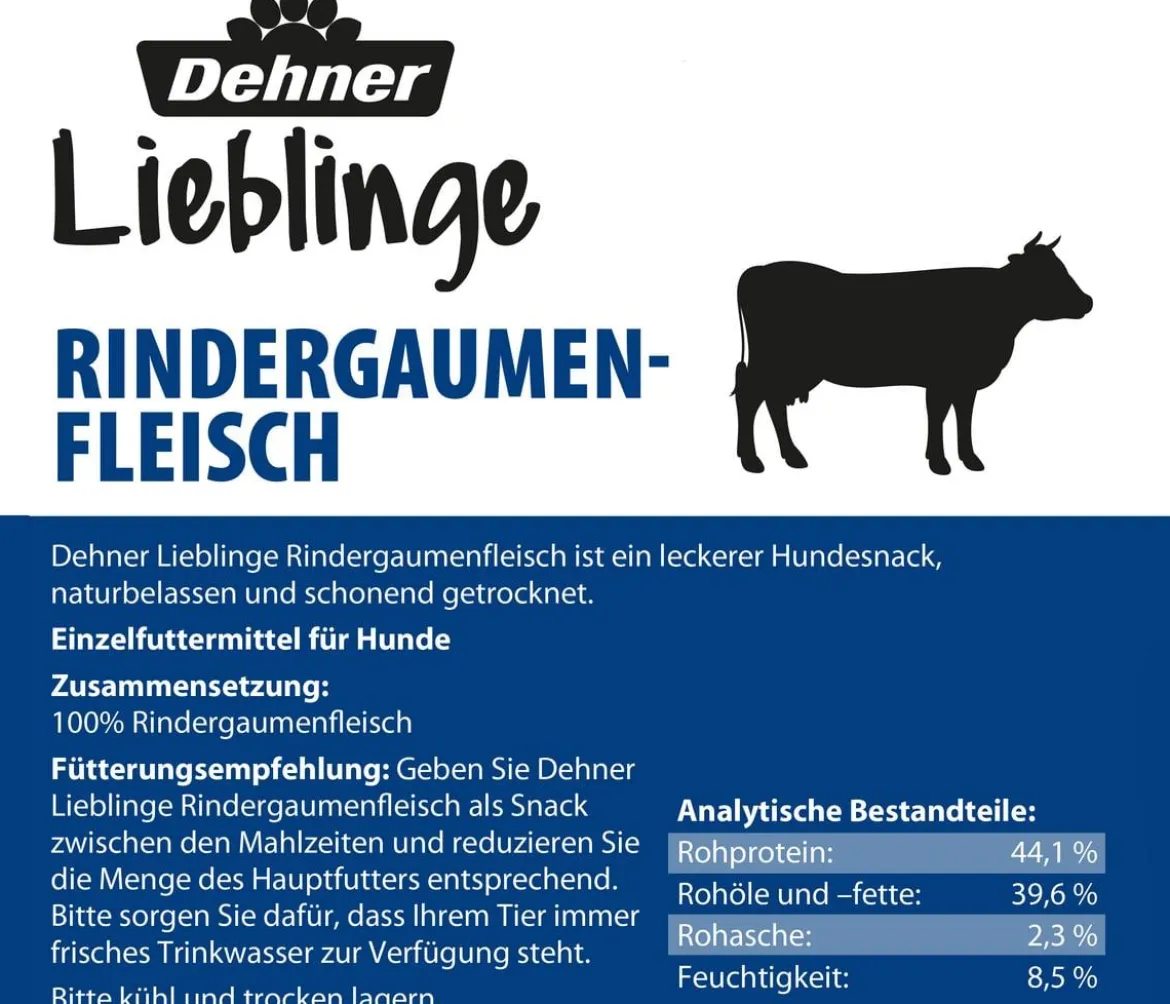 Dehner Lieblinge Hundesnack Rindergaumenfleisch, 400 g