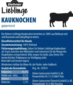 Dehner Lieblinge Hundesnack Kauknochen gepresst, 3 Stk.