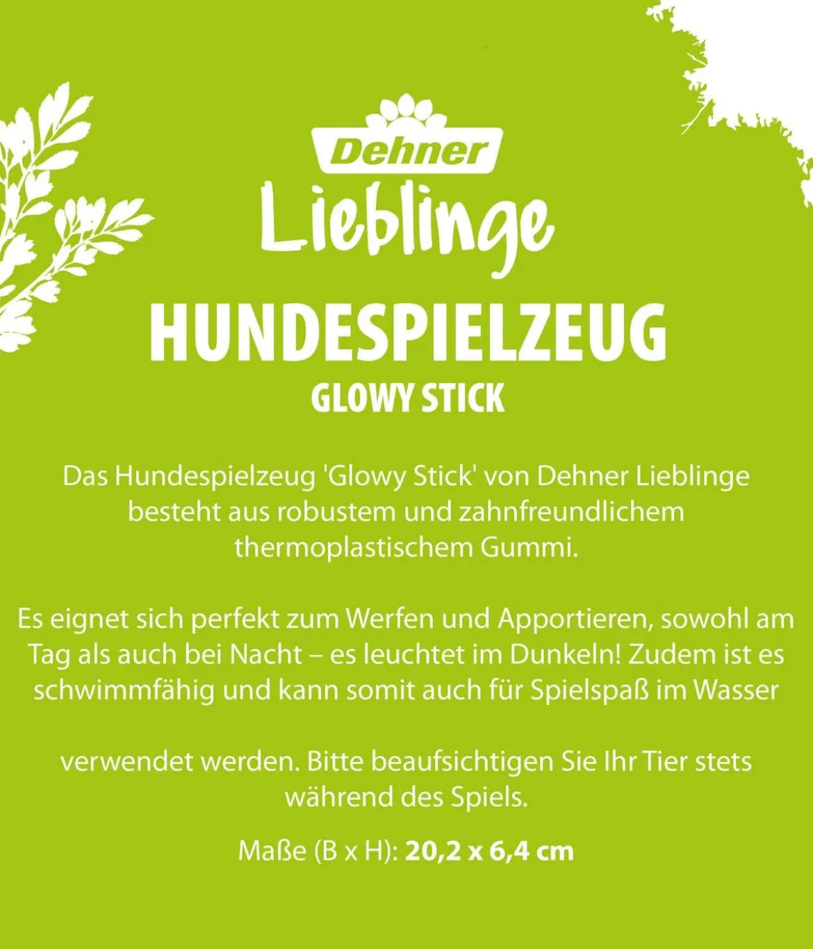 Dehner Lieblinge Hundespielzeug Glowy Stick, ca. B20,2/H6,4 cm