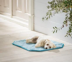 Dehner Lieblinge 2in1-Kühlmatte Serenity, rechteckig, blau, ca. B73,5/H4/T63 cm