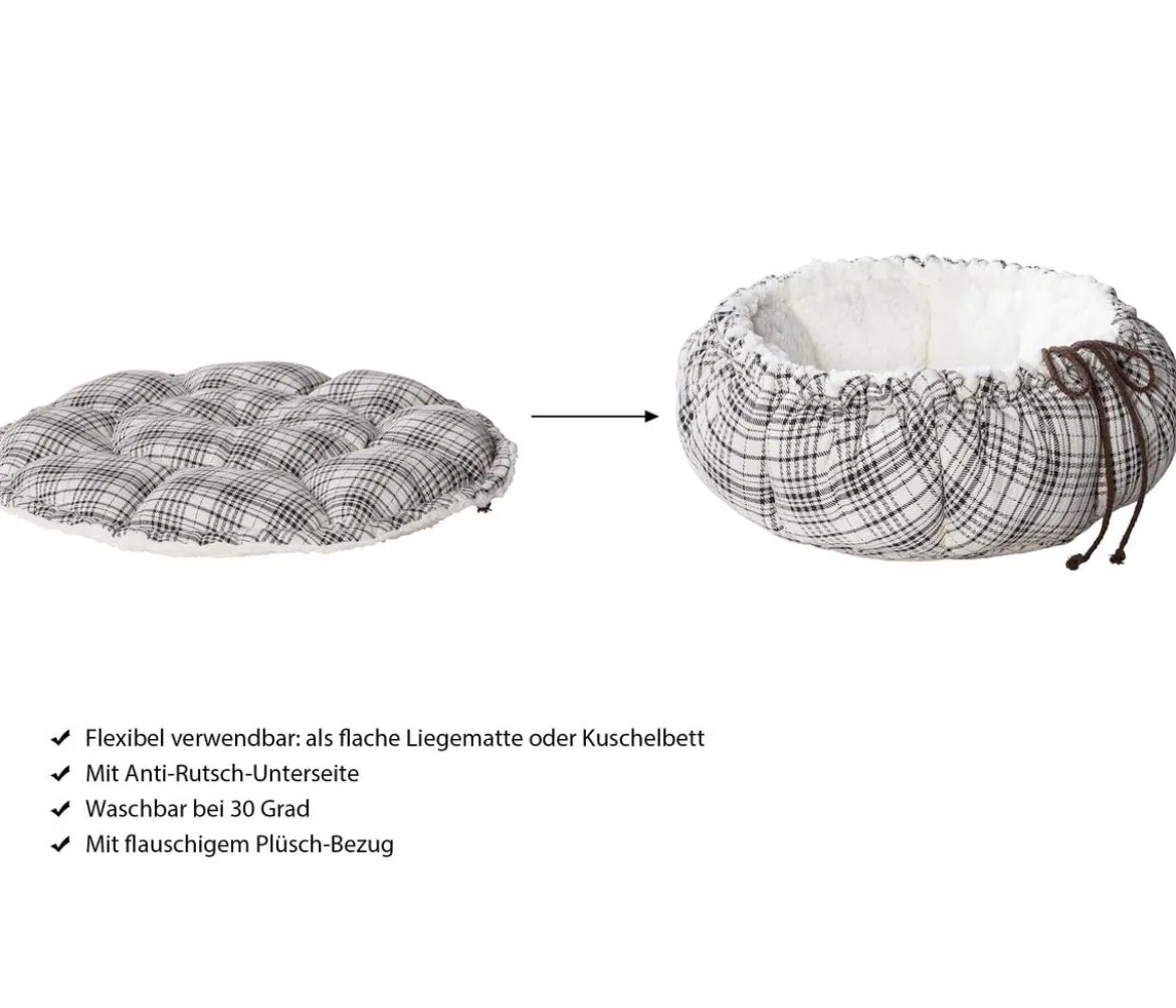 Dehner Lieblinge 2in1 Kuschelbett Hilma, rund, ca. Ø35/H20 cm