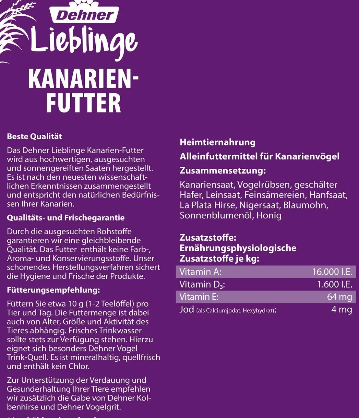 Dehner Lieblinge Kanarienfutter