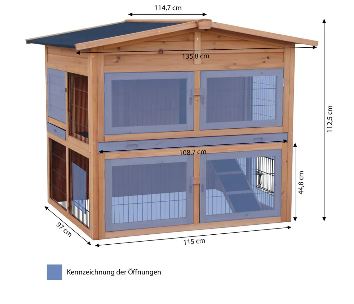 Dehner Lieblinge Kaninchenstall Villa, ca. B115/H112/T97 cm