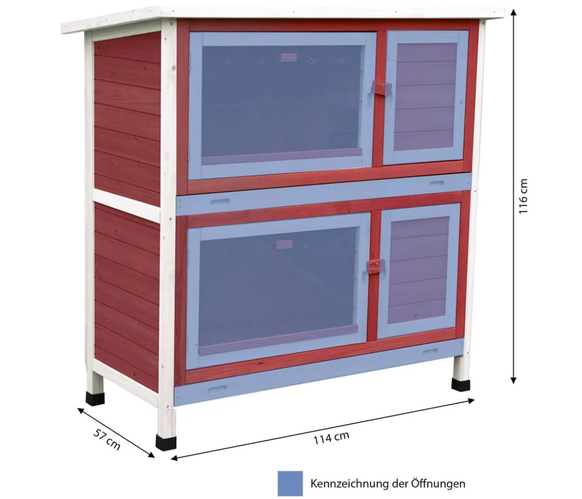 Dehner Lieblinge Kaninchenstall Landhaus, mit Wärmedämmung, ca. B114/H116/T57 cm