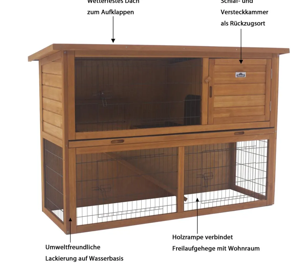 Dehner Lieblinge Kaninchenstall Hoppel, ca. B136,4/H92/T50 cm