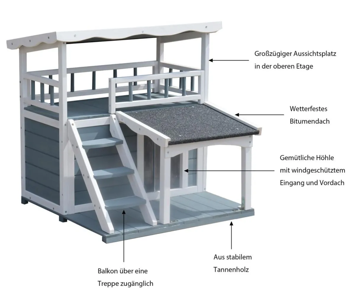 Dehner Lieblinge Katzenhaus Maison, ca. B78/H75/T73 cm