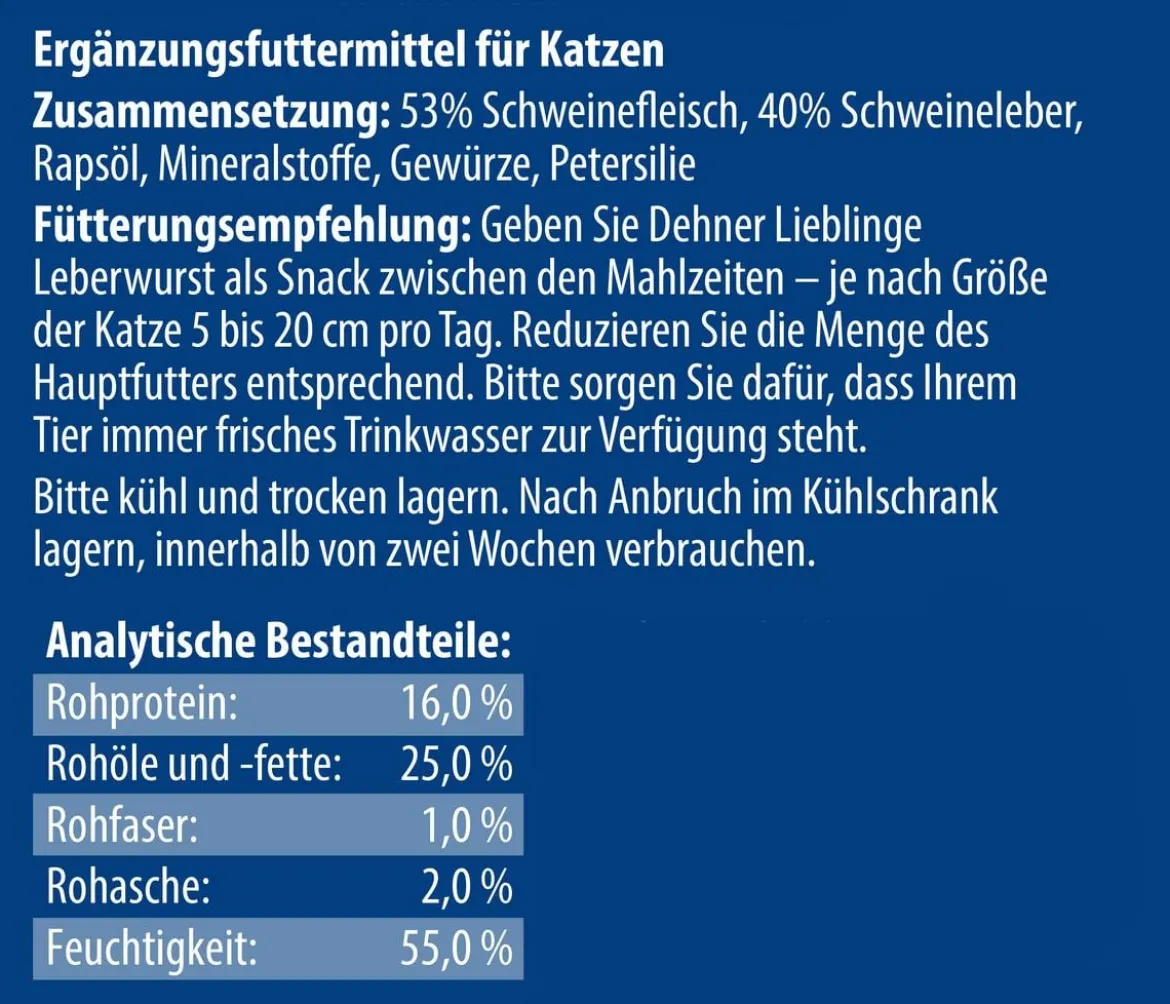 Dehner Lieblinge Katzensnack Leberwurst, 75 g