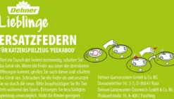 Dehner Lieblinge Katzenspielzeug Peekaboo, ca. Ø27/H5,5 cm + 2 Extra-Ersatzfedern