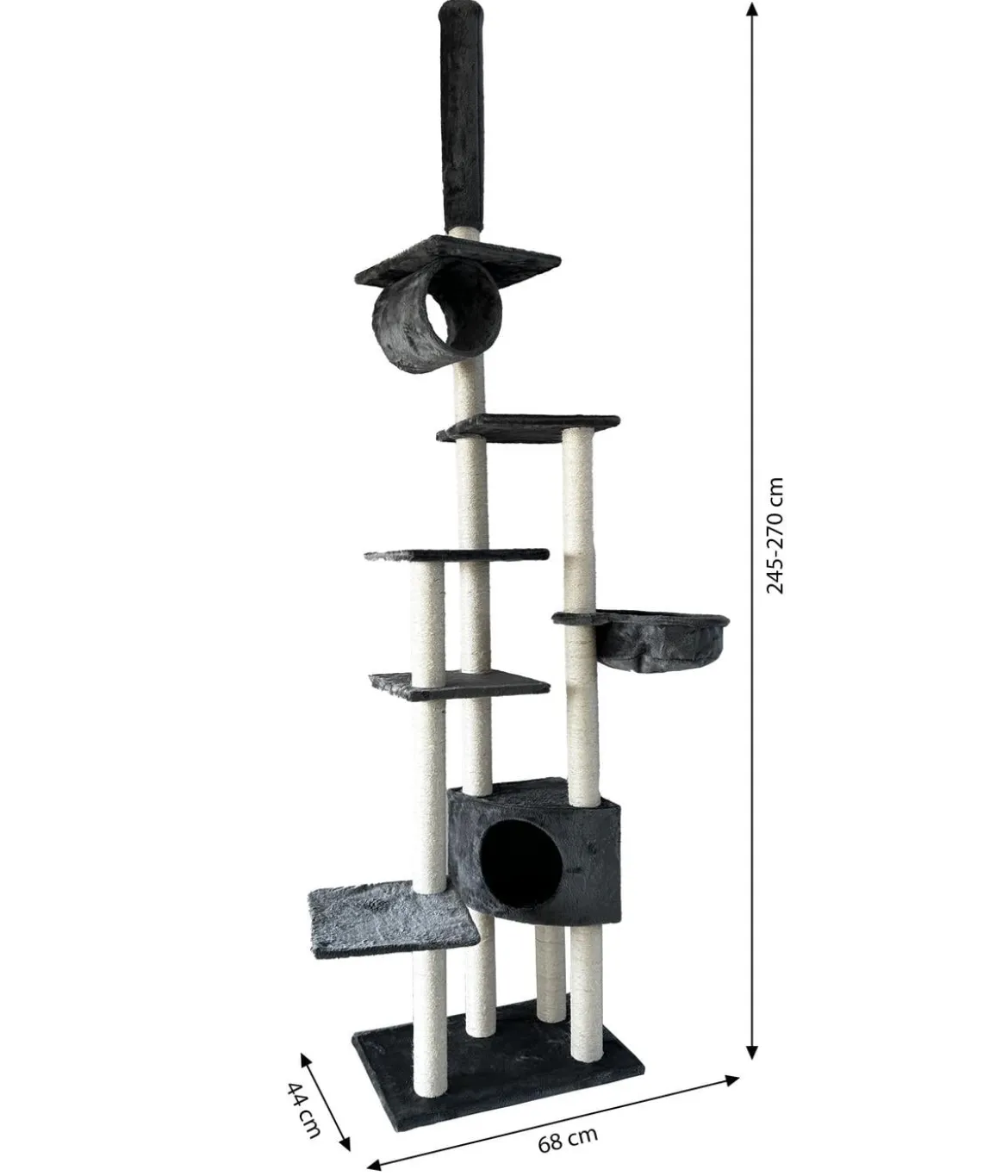Dehner Lieblinge Kratzbaum Alita, grau, ca. B68/H245-270/T44 cm