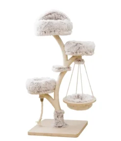 Dehner Lieblinge Kratzbaum Bonnie, beige/weiß, ca. B58/H130/T58 cm