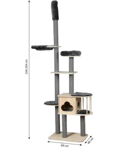 Dehner Lieblinge Kratzbaum Bombay, grau, ca. B68/H234-259/T48 cm