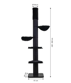 Dehner Lieblinge Kratzbaum Isis, schwarz, ca. B60/H240-260/T60 cm