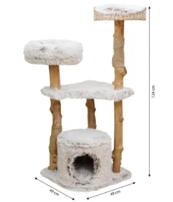Dehner Lieblinge Kratzbaum Woody, beige/weiß, ca. B49/H124/T49 cm