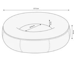Dehner Lieblinge Kuschelbett Cora, rund, braun, ca. B75/H19/T75 cm