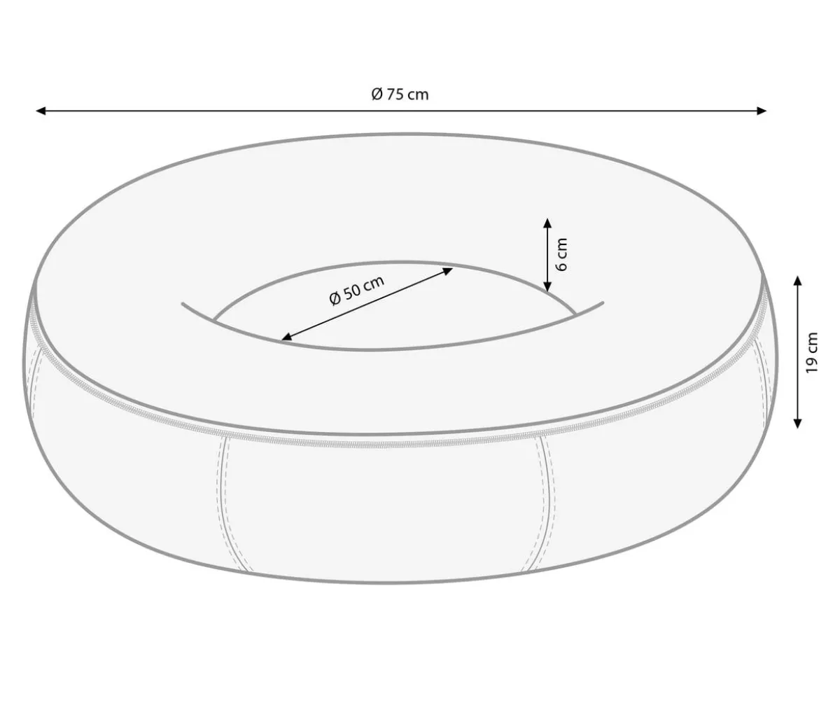 Dehner Lieblinge Kuschelbett Cora, rund, braun, ca. B75/H19/T75 cm