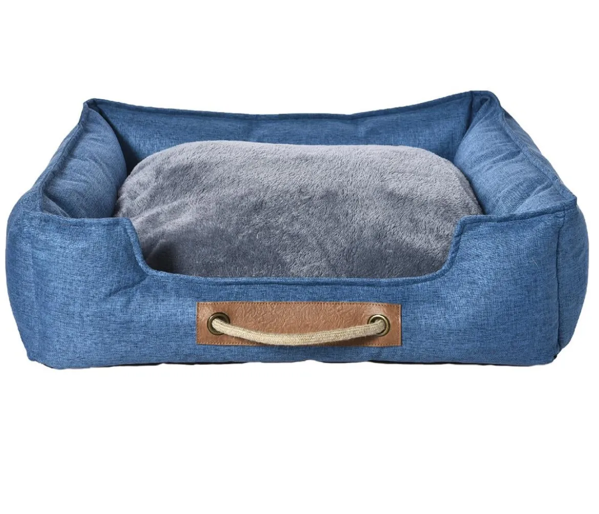 Dehner Lieblinge Kuschelbett Cyrus, rechteckig, blau