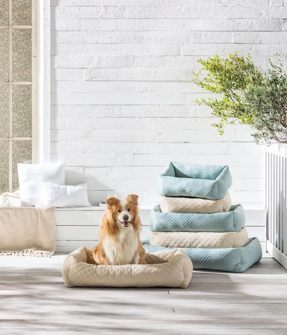 Dehner Lieblinge Kuschelbett Kito, rechteckig, grau
