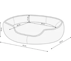 Dehner Lieblinge Kuschelbett Pitch, oval, grün