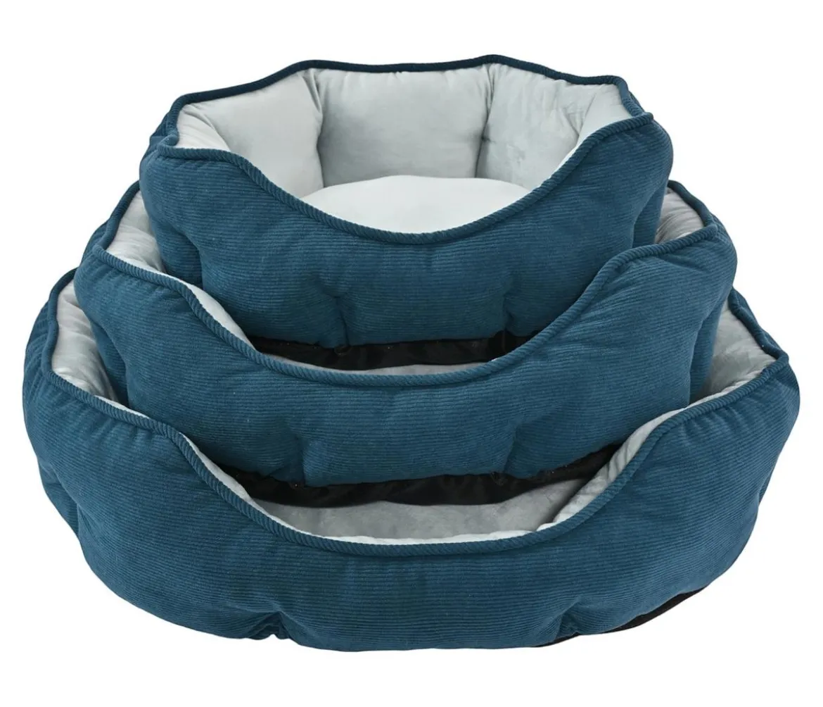 Dehner Lieblinge Kuschelbett Pitch, oval, blau