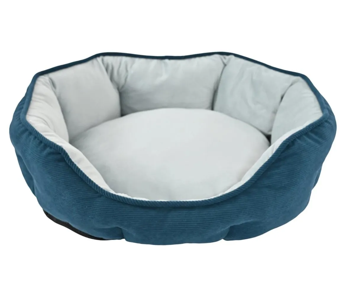 Dehner Lieblinge Kuschelbett Pitch, oval, blau