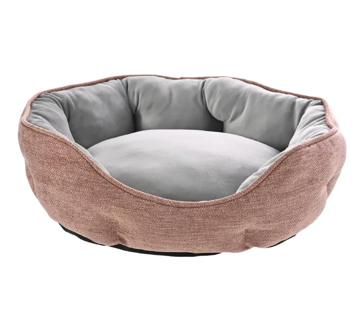 Dehner Lieblinge Kuschelbett Linette, oval, altrosa