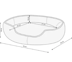 Dehner Lieblinge Kuschelbett Sammy, oval, grau