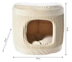 Dehner Lieblinge Kuschelhöhle Baroque 2 in 1, oval, beige, ca. B40/H35/T36 cm