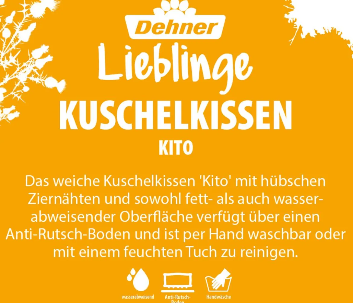 Dehner Lieblinge Kuschelkissen Kito, rechteckig, grau