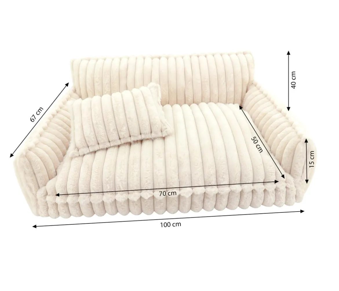 Dehner Lieblinge Kuschelsofa Arctica, rechteckig, beige, ca. B100/H40/T67 cm