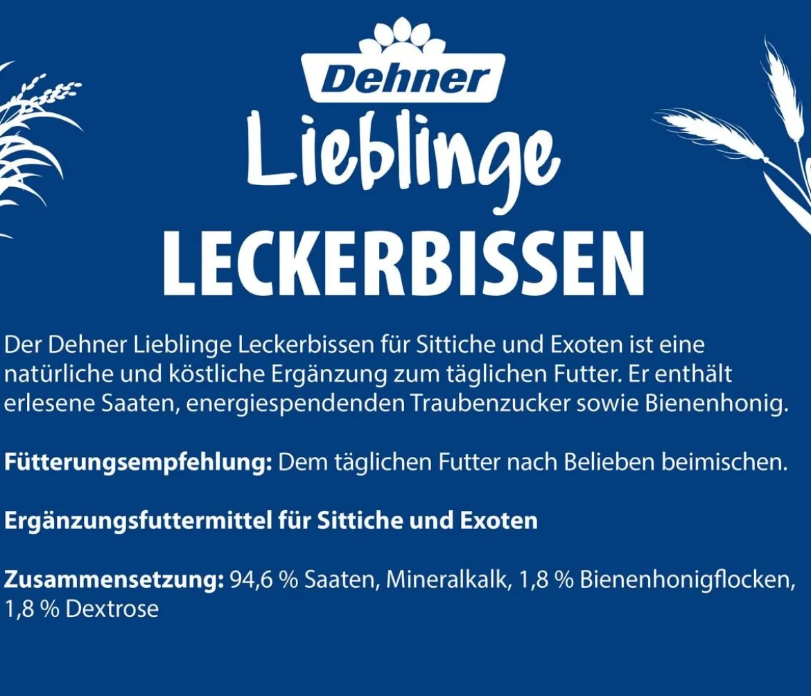 Dehner Lieblinge Leckerbissen für Sittiche und Exoten, 20 g
