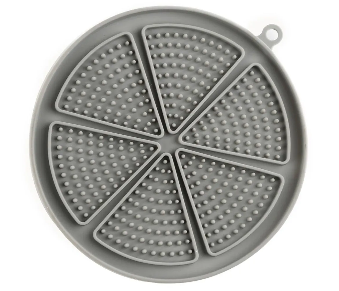 Dehner Lieblinge Leckmatte Jack, grau, ca. Ø18/H1,6 cm