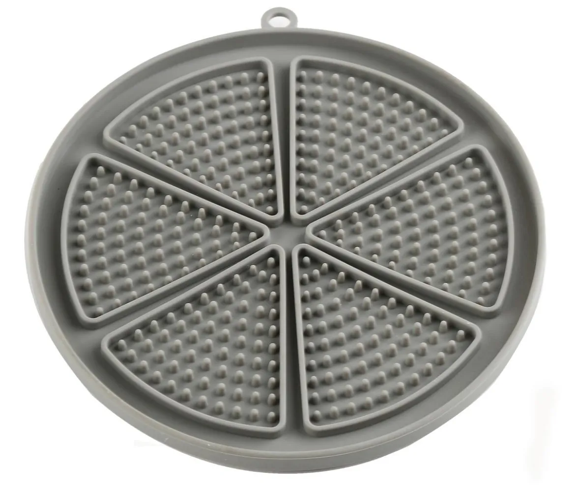 Dehner Lieblinge Leckmatte Jack, grau, ca. Ø18/H1,6 cm