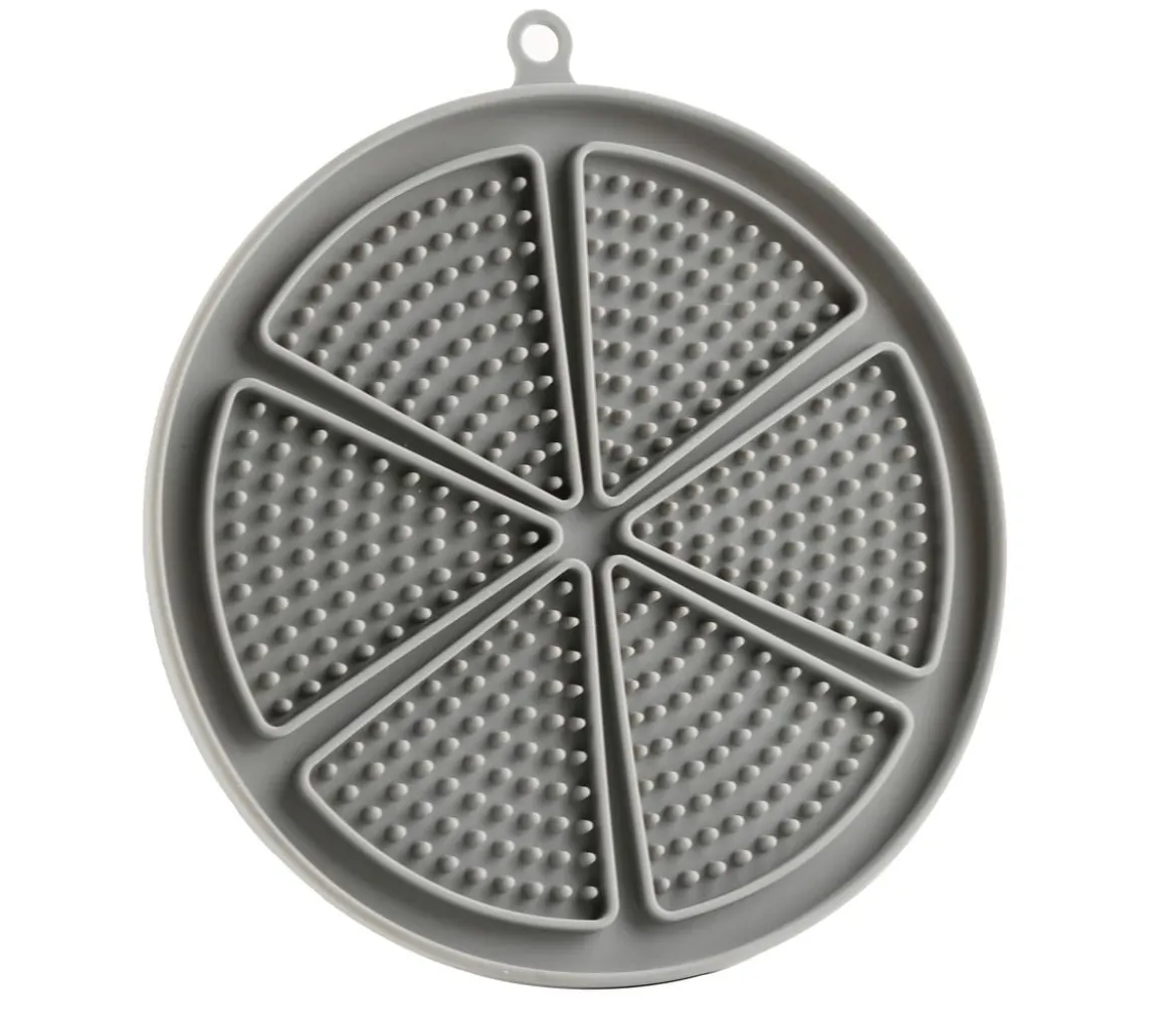 Dehner Lieblinge Leckmatte Jack, grau, ca. Ø18/H1,6 cm