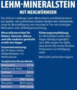 Dehner Lieblinge Lehm-Mineralstein Mehlwurm, 100 g