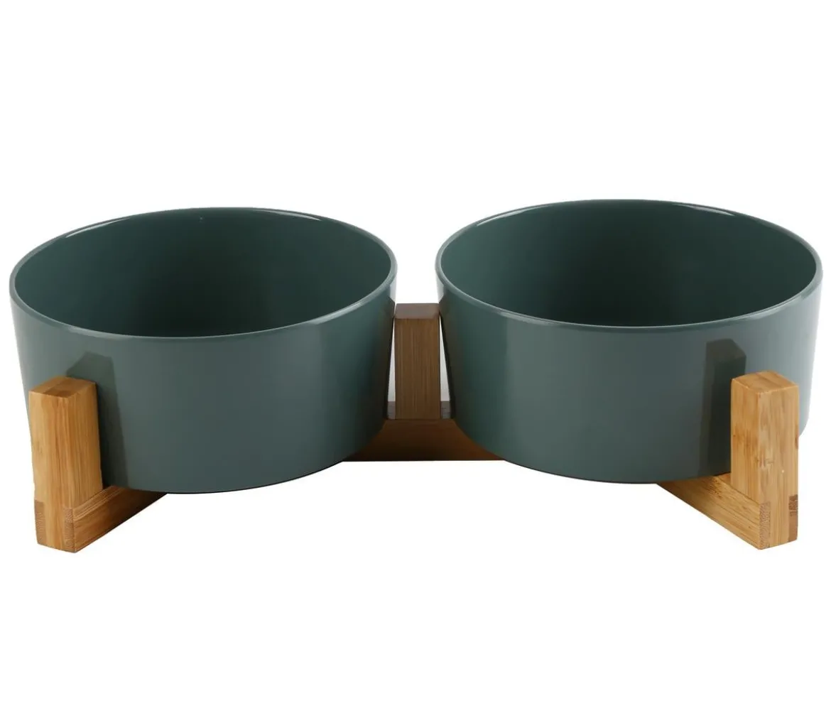 Dehner Lieblinge Melaminnapf-Set, grün, 2 x 1050 ml