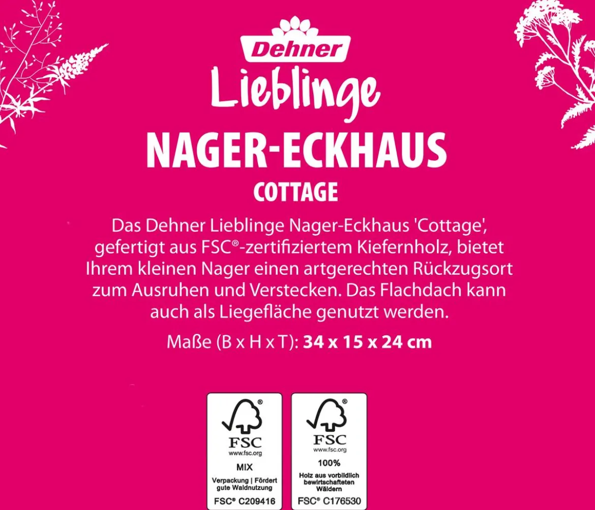 Dehner Lieblinge Nager-Eckhaus Cottage, ca. B34/H15/T24 cm