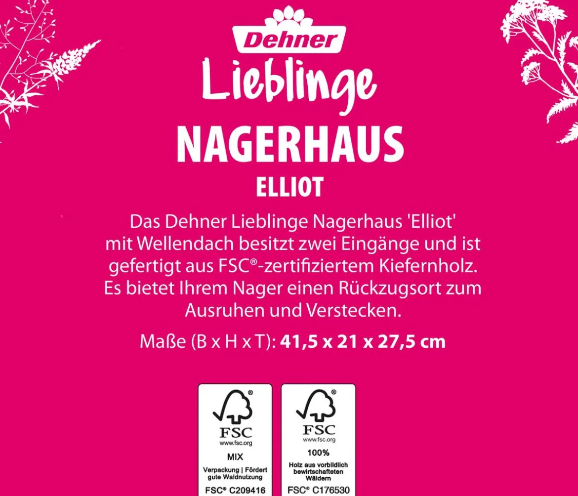 Dehner Lieblinge Nagerhaus Elliot, ca. B41,5/H21/T27,5 cm