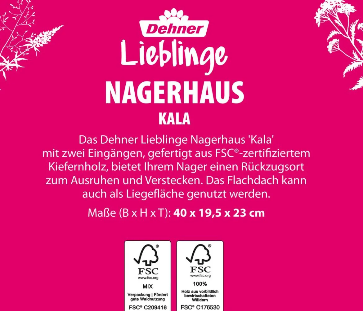 Dehner Lieblinge Nagerhaus Kala, ca. B40/H19,5/T23 cm