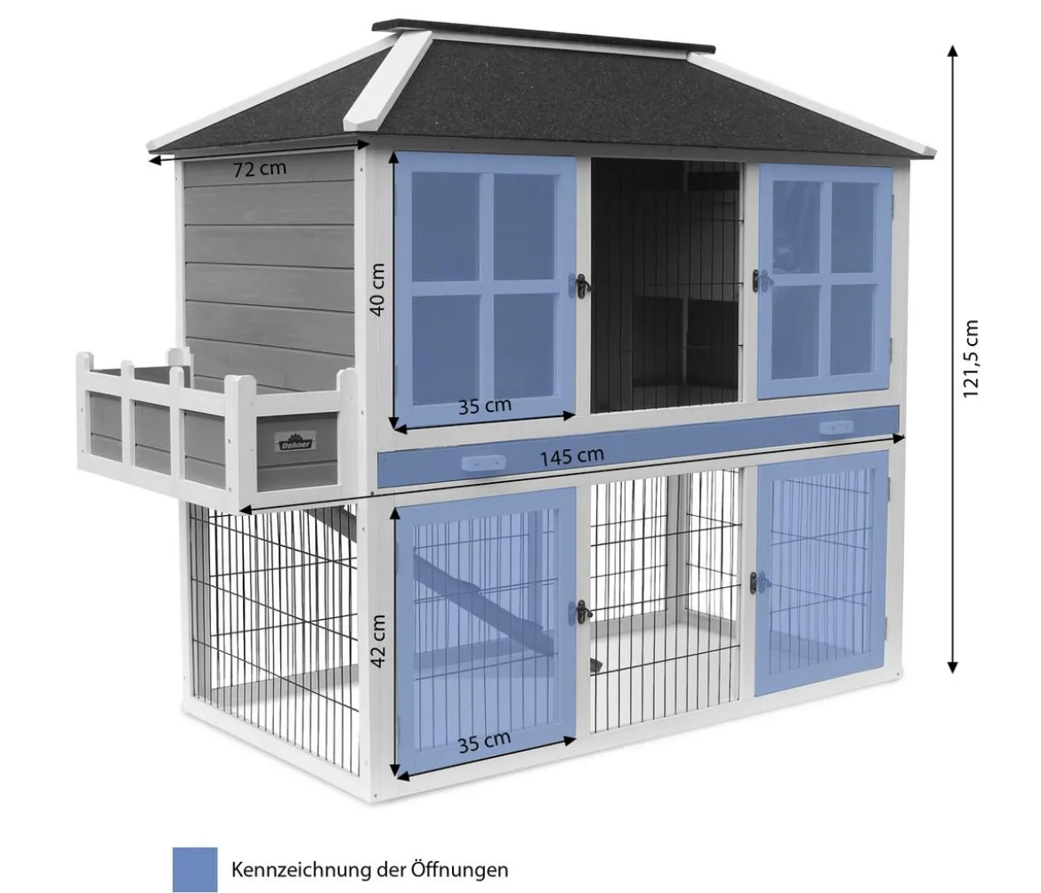 Dehner Lieblinge Nagerheim Palazzo, blau, ca. B145/H121/T72 cm